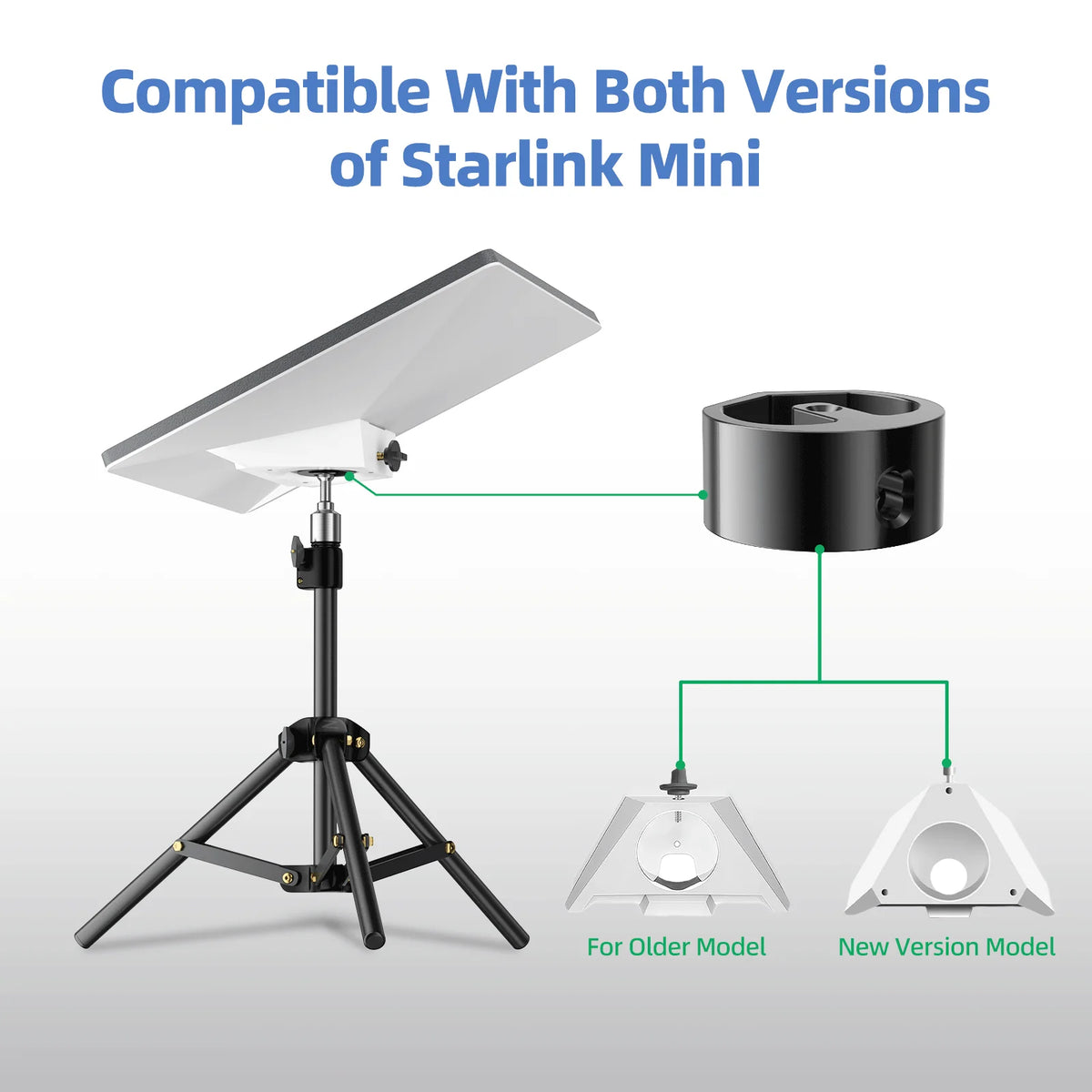 Soporte trípode ajustable portátil compatible con ambas versiones de Starlink Mini para montar paneles solares