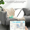A hand holds an iPad displaying the Find My app interface, demonstrating a precision stylus pen.