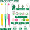 A set of rotating gradient acrylic beaded pens in various colors and sizes with corresponding accessories.
