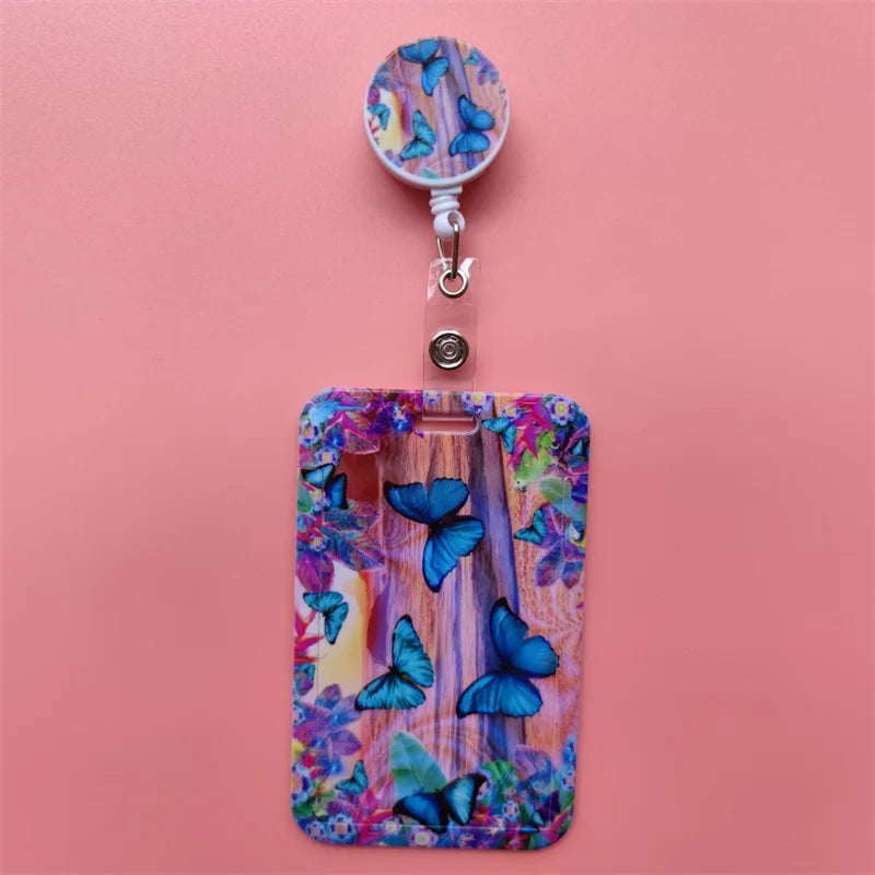 Leopard Retractable Card Holder Clip for Badges and IDs