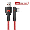 A red 120W Type-C charging cable with a durable braided cord and a USB-C connector.