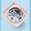 A clear plastic tool case containing a silver crafting tool for tag punching and corner rounding.