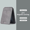 Pochette magnétique grise en cuir texturé pour iPhone