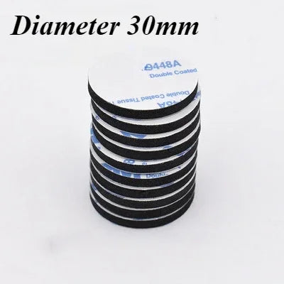 Rolls of black double-coated foam mounting tape with a diameter of 30mm