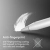 Un stylo blanc applique un revêtement anti-empreintes sur une surface sombre, démontrant la fonction du produit.