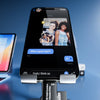 A mobile card reading adapter connects a USB-C card reader to a smartphone for sharing photos on social media.