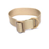 A beige adjustable tactical sling adapter for rifle stocks.