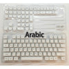 Set arabischer mechanischer Tastenkappen und Switches in klarem Kunststoff verpackt