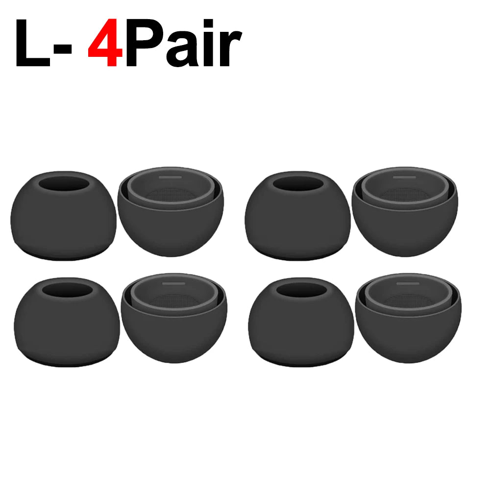 Quatre paires de embouts en silicone noirs pour AirPods Pro