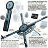 A three-in-one adjustable magnetic stand for phones, tablets, and laptops made of titanium.
