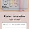 Three metal pen clips in gold, rose gold, and silver are shown on a light surface.
