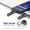 Multi-pack of black USB-C to USB-A adapters for high-speed data transfer