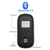 Schwarze Bluetooth 5.0 kabellose Gaming-Maus mit LED-Engine und 2,4-GHz-Sender.