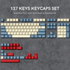 A set of 137 keys keycaps for full-size mechanical keyboards shown laid out on a gray background.