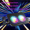 An adjustable RGB laptop cooler featuring a fan and a phone holder, designed for rapid cooling.