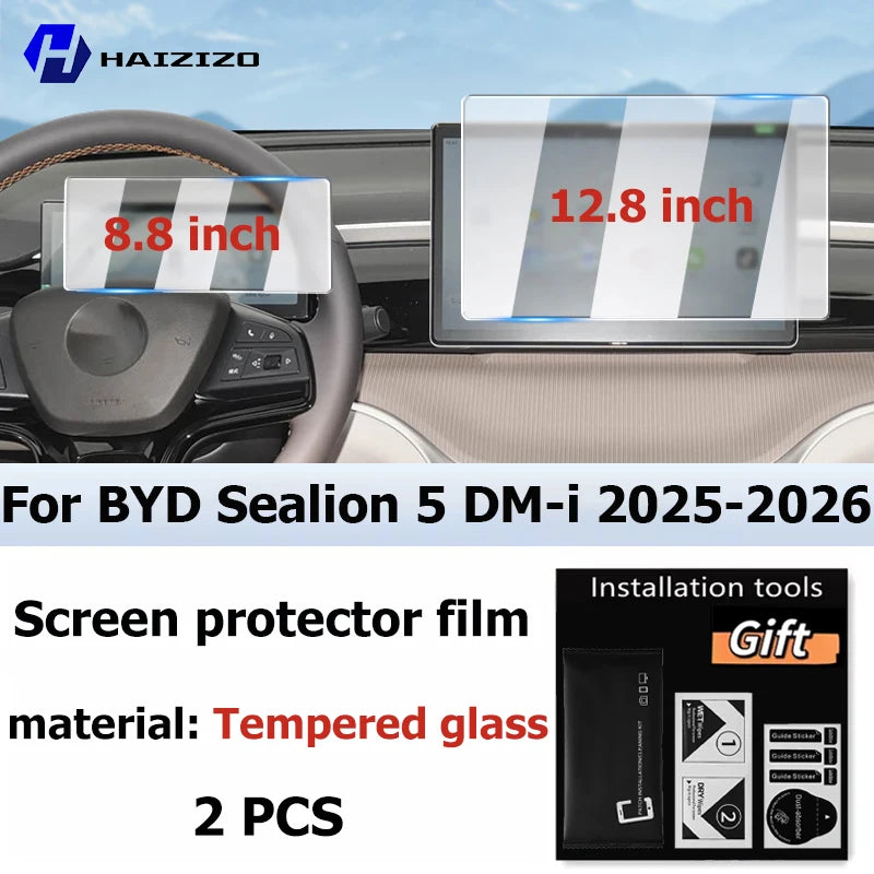 Screen protector film for BYD Sealion 5 DM-i car navigation screen with 12.8 inch display