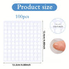 A sheet of 100 white removable double-sided adhesive dots, measuring 12.2cm by 12.4cm.