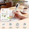 A hand holds an electric diamond painting pen with an inclined tip, demonstrating its convenient and ergonomic design.