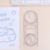 Clear plastic geometric drawing ruler with 360° rotating angles and measurement markings