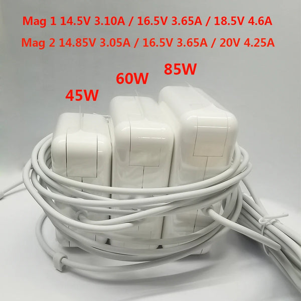 Three white universal DC power adapters with various voltage and current ratings are coiled together.