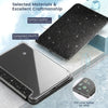 A black glitter slim case for a tablet is shown next to its disassembled components and a DIY kit.