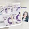 A pack of 50 transparent protective card sleeves in purple and white packaging.