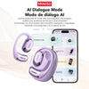 A purple MINISO dialogue mode headset and earbuds are shown next to a smartphone displaying an AI communication interface.