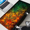 Oversized gaming mouse pad featuring an orange and yellow money print design.