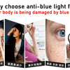 Close-up of an eye showing blue light damage, illustrating why anti-blue light film is needed.