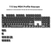 A set of 115 key MDA profile keycaps for mechanical keyboards.