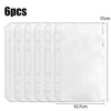 Six clear PVC zipper binder pockets for storing cash and small items