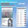 Languo collaboration painting journal pen set featuring colorful black ink and various tip styles