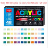 Box of 48 Acrylic Brush Markers featuring a wide range of vibrant colors for DIY art projects.