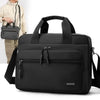Black Baizhite Oxford Cloth Crossbody Briefcase for Men with a laptop compartment