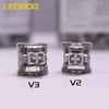 Comparison of LEOBOG GrayWood V3 and V2 linear mechanical keyboard switches.