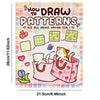 A colorful children's book titled How to Draw Patterns featuring illustrations of cats and various patterns.