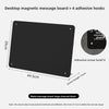Black metal message board with four adhesive hooks and a reusable writing surface
