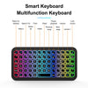 A compact multifunction keyboard with a full QWERTY layout and various function keys is shown.