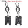 Two sets of tactical ID badge holder keychains with buckles and card holders