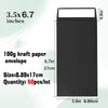 A black kraft paper envelope is shown with dimensions 3.5x6.7 inches, packaged in a lot of 50 pieces.