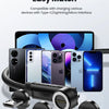 A magnetic charging cable shown with various connectors for iPhone and Android devices.
