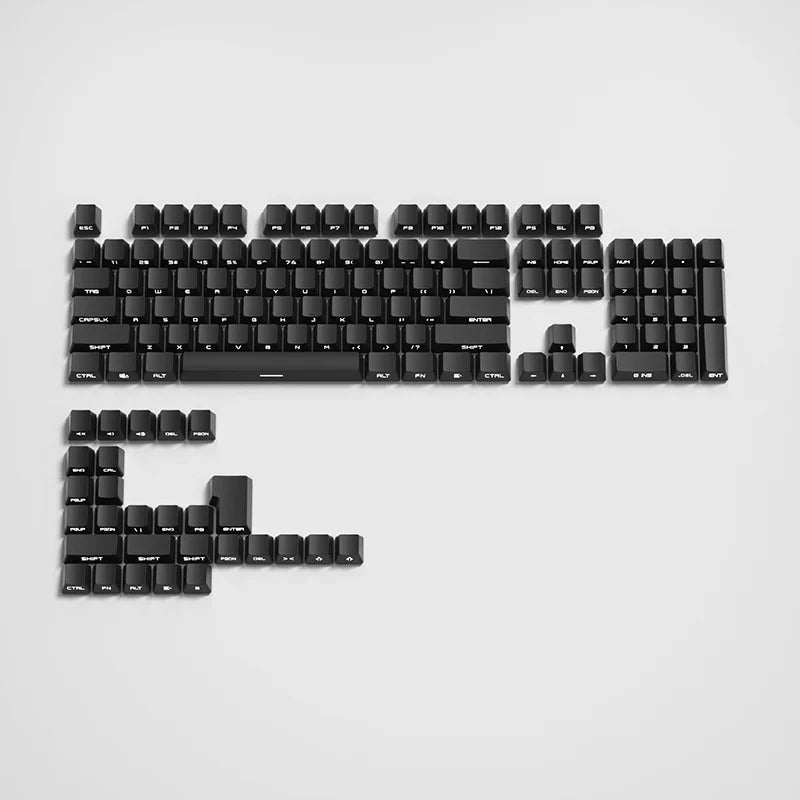 Vista cercana de un teclado mecánico negro con teclas PBT de cian degradado y retroiluminación RGB.