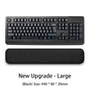 Black ergonomic keyboard and mouse wrist rest pad with a large size of 440 x 80 x 20mm
