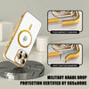 Goldener magnetischer kabelloser Handyhülle für iPhone mit Flex-Impact- und Soft-Buffer-Schutz.