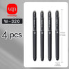 Four black smooth writing gel pens with 1.0mm tips shown next to a ruler for scale.