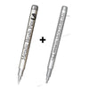 A pair of metallic brush pen markers for art and craft projects shown side by side.