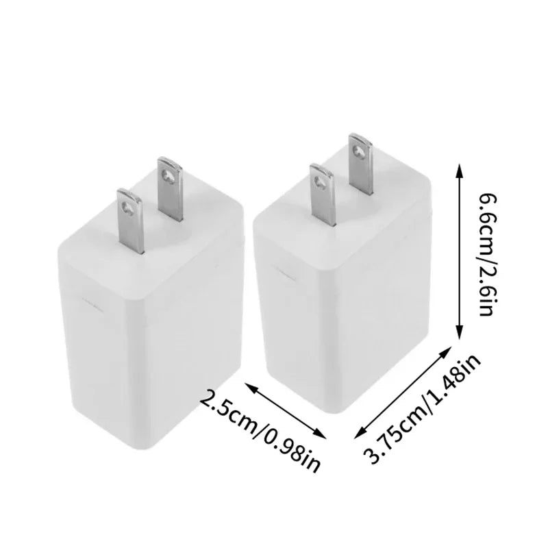 White secret storage charger plug for valuables with three metal pins.