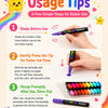Usage tips for an acrylic marker including shaking, pressing the tip, and proper storage.