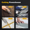 A set of precision T-shape knife blades used for cutting carpet, wall cloth, grout, and plasterboard.