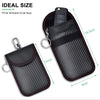 Black RFID blocking Faraday key fob protector case with a magnetic closure and protective lining